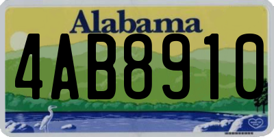 AL license plate 4AB8910