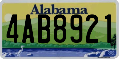 AL license plate 4AB8921