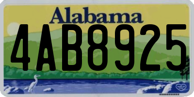 AL license plate 4AB8925