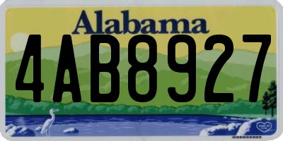 AL license plate 4AB8927