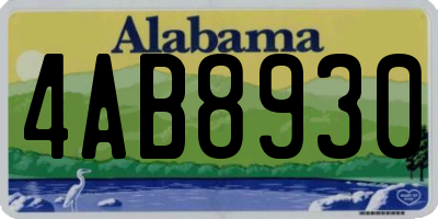 AL license plate 4AB8930