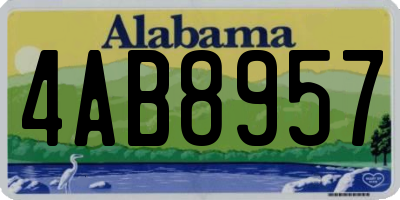 AL license plate 4AB8957
