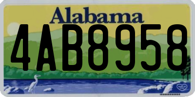 AL license plate 4AB8958