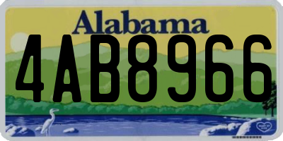 AL license plate 4AB8966