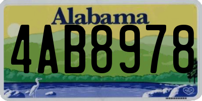AL license plate 4AB8978