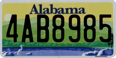 AL license plate 4AB8985