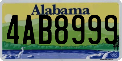 AL license plate 4AB8999