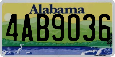 AL license plate 4AB9036