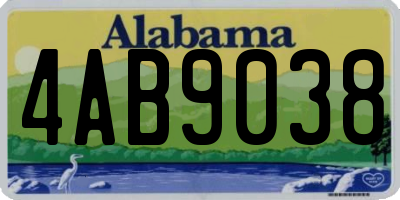 AL license plate 4AB9038