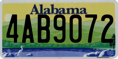 AL license plate 4AB9072