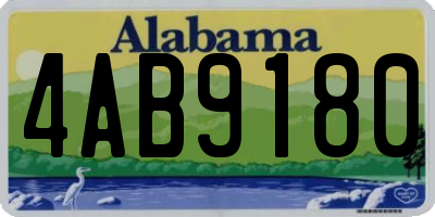 AL license plate 4AB9180