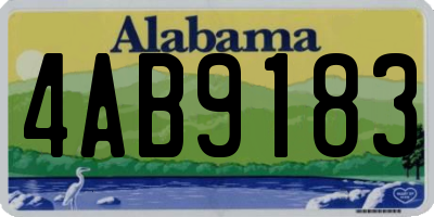 AL license plate 4AB9183