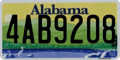 AL license plate 4AB9208