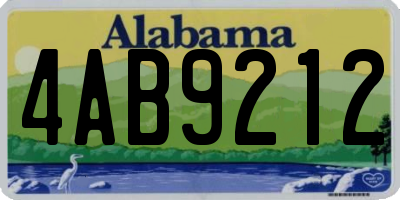 AL license plate 4AB9212