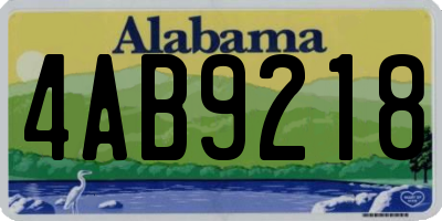 AL license plate 4AB9218