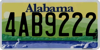 AL license plate 4AB9222