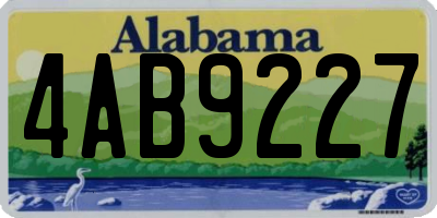 AL license plate 4AB9227