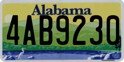 AL license plate 4AB9230