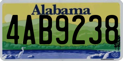 AL license plate 4AB9238