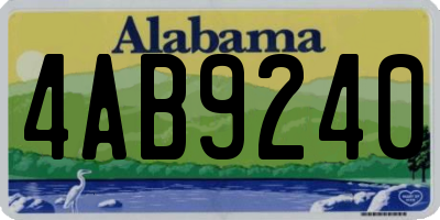 AL license plate 4AB9240