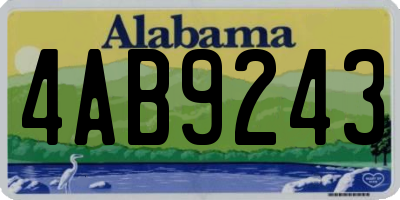 AL license plate 4AB9243