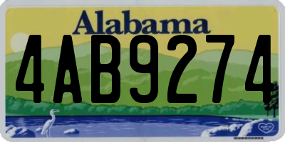 AL license plate 4AB9274