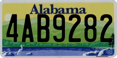 AL license plate 4AB9282