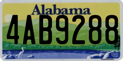 AL license plate 4AB9288