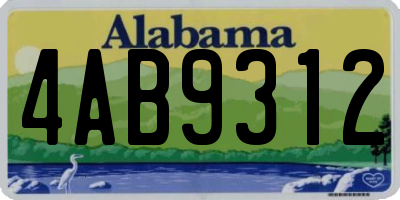 AL license plate 4AB9312