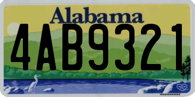 AL license plate 4AB9321