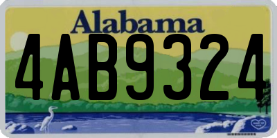 AL license plate 4AB9324