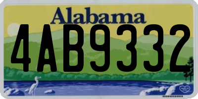 AL license plate 4AB9332