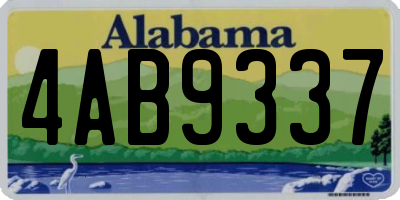 AL license plate 4AB9337