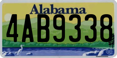 AL license plate 4AB9338
