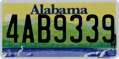 AL license plate 4AB9339