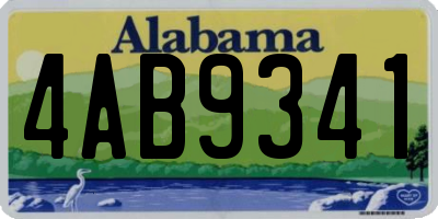 AL license plate 4AB9341
