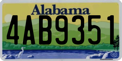 AL license plate 4AB9351