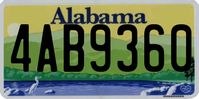 AL license plate 4AB9360
