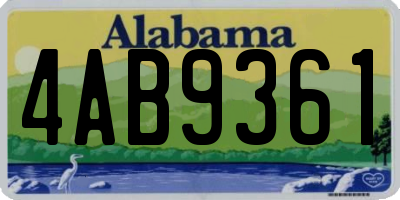 AL license plate 4AB9361