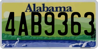 AL license plate 4AB9363