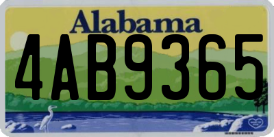 AL license plate 4AB9365