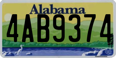 AL license plate 4AB9374