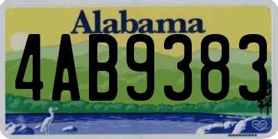 AL license plate 4AB9383