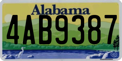 AL license plate 4AB9387