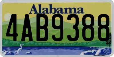 AL license plate 4AB9388