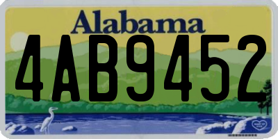 AL license plate 4AB9452