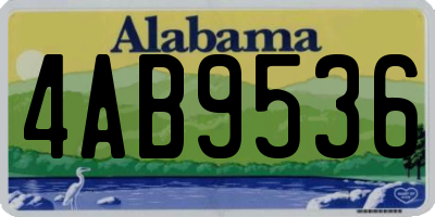 AL license plate 4AB9536
