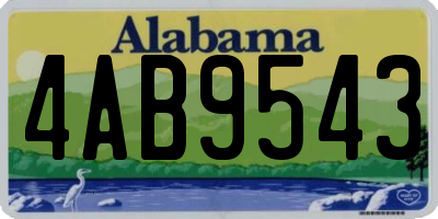 AL license plate 4AB9543