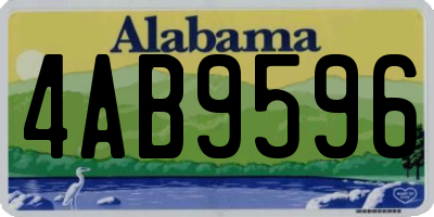 AL license plate 4AB9596