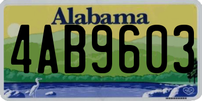 AL license plate 4AB9603